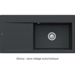 Subway Style 60 Évier à encastrer, inclus Vidage manuel, en céramique, 1000 x 510 mm, Ebony