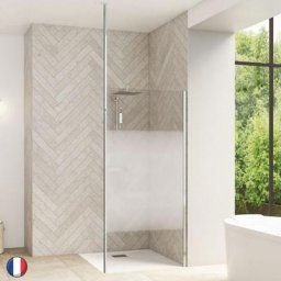Kinedo - Paroi Smart Design Solo 100 Chromé Sérigraphie Cosmos Avec m t Sol-plafond