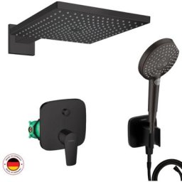 Hansgrohe - Lot robinet douche encastré noir mat
