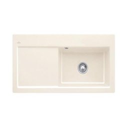 Evier cuisine Villeroy et Boch Subway 60 xl 100 x 51 cm egouttoir a gauche Creme CeramicPlus