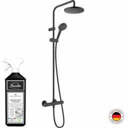 Hansgrohe - Colonne douche thermostatique Vernis Blend 2 jets noir mat + nettoyant