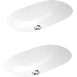 Lot de deux vasques à encastrer par le dessous Blanc O.Novo villeroy et boch