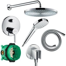 Hansgrohe - Douche tête + Facapour Mtg bain/douche + cp encast + Douchette + Flexible +