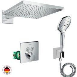 Hansgrohe - Lot robinet douche encastré thermostatique + Douche de tête Raindance e 300