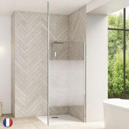 Kinedo - Paroi Smart Design Solo 70 Chromé Sérigraphie Cosmos Avec m t Sol-plafond