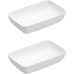 Villeroy et boch Lot de deux vasques rectangles à poser Artis, Blanc