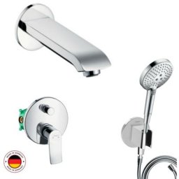 Hansgrohe - Ensemble robinet bain encastré Metris chromé
