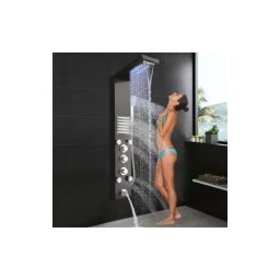 Grosmonde - 120 x 20 x 50cm 6 en 1 Tour de douche multifonctionnelle avec éclairage led et jet de