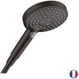 Hansgrohe - Douchette Raindance Select s 120 3jet PowderRain noir chromé brossé