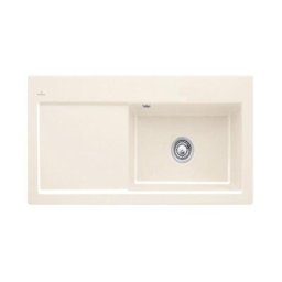 Evier cuisine Villeroy et Boch Subway 60 xl 100 x 51 cm egouttoir a gauche Creme CeramicPlus