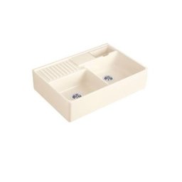 Evier cuisine Villeroy et Boch Tradition Creme CeramicPlus avec vidage automatique