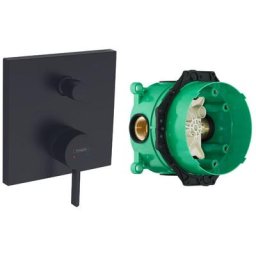 Hansgrohe - Facade pour mitigeur bain/douche encastré noir mat + Corps encastré universel pour