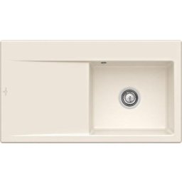 Evier 1 cuve avec vidage automatique Villeroy et boch Subway 50 flat crème ceramic plust