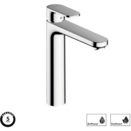 Hansgrohe Mitigeur De Lavabo Avec Bec De 190 Mm De Hauteur Et Barre De Tirage Pour Salle De Bain