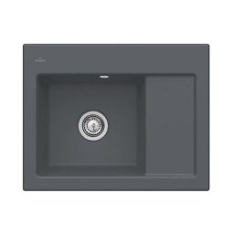 Evier cuisine Villeroy et Boch 1 bac Subway 45 Compact 65 x 51 cm egouttoir a droite Graphite