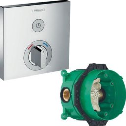 Hansgrohe - Lot Facade pour mitigeur mécanique encastré avec robinet d arrêt chromé + Corps