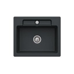Evier 1 bac Villeroy et Boch Siluet 60 s Ebony CeramicPlus - Avec vidage manuel
