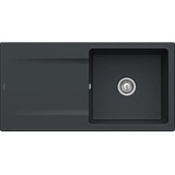 Evier Villeroy et Boch Siluet 60 Ebony CeramicPlus - Avec vidage manuel