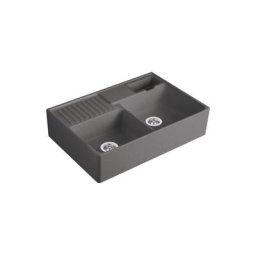 Evier cuisine Villeroy et Boch Tradition Graphite CeramicPlus avec vidage manuel