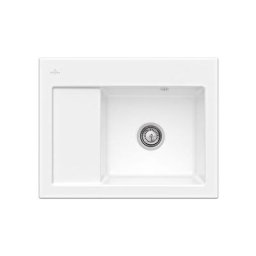 Evier cuisine Villeroy et Boch 1 bac Subway 45 Compact 65 x 51 cm egouttoir a gauche Snow White