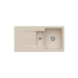 Evier 1 bac 1/2 Villeroy et Boch Siluet 60 R Almond CeramicPlus - Avec vidage manuel