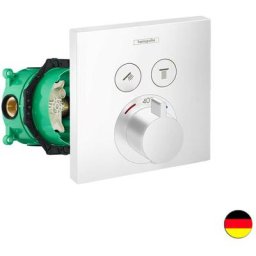 Hansgrohe - Lot Facade pour mitigeur thermostatique encastré avec 2 fonctions blanc mat + Corps