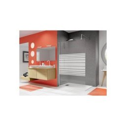 Kinedo - Paroi douche fixe Supra ii Solo verre sérigraphié et profilé blanc - 90 cm