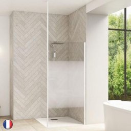 Paroi Smart Design Solo 130 Blanc Sérigraphie Cosmos Avec m t Sol-plafond Kinedo