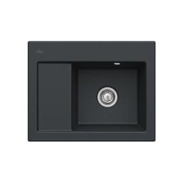 Evier cuisine Villeroy et Boch 1 bac Subway 45 Compact 65 x 51 cm egouttoir a gauche Ebony