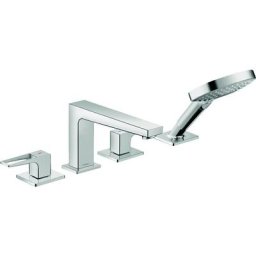 Hansgrohe - Robinet mélangeur bain douche 4 trous poignée étrier Metropol chromé