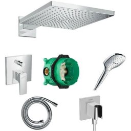 Hansgrohe - Douche tête + Facapour Mtg bain/douche + cp encast + Douchette + Flexible