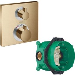 Hansgrohe - Lot Facade pour mitigeur et inverseur bronze brossé + Corps encastré universel Ibox