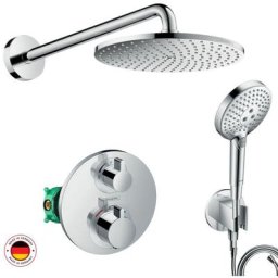 Hansgrohe - Lot robinet douche encastré thermostatique + Douche de tête Raindance s 240, Design rond
