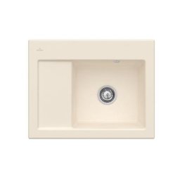Evier cuisine Villeroy et Boch 1 bac Subway 45 Compact 65 x 51 cm egouttoir a gauche Ivory