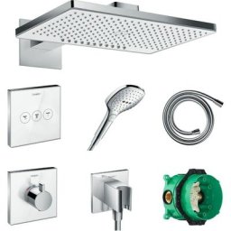 Hansgrohe - Lot robinet douche encastré thermostatique + Douche de tête Rainmaker