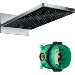 Hansgrohe - Douche de tête 580 3jet noir/chromé + Corps encastré universel pour robterie Ibox +