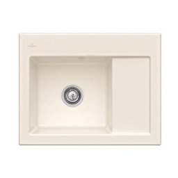 Evier cuisine Villeroy et Boch 1 bac Subway 45 Compact 65 x 51 cm egouttoir a droite Creme