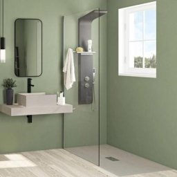 Paroi H2O Solo 80 Chromé Transparent Kinedo