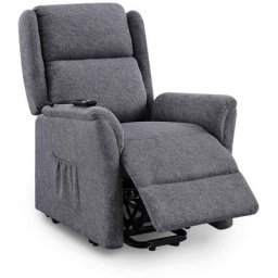 Fauteuil releveur relax en tissu gris à commande électrique PETER - gris