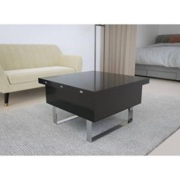 Table basse relevable multifonction Woods laqué Noir - noir