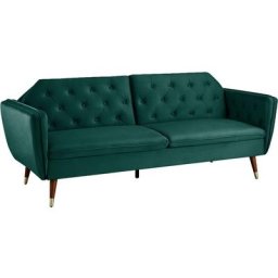 Canapé clic-clac convertible 3 places en tissu velours vert ariane - vert