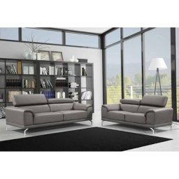 Ensemble canapé 3+2 places design gris britta - gris