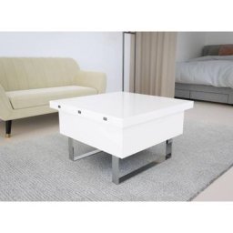 Table basse relevable multifonction Woods laquée blanc - blanc