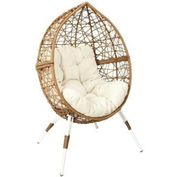 Fauteuil Oeuf Coussin Beige M1