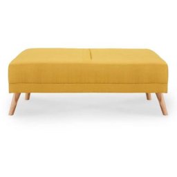 Pouf scandinave en tissu jaune SILO - jaune