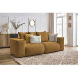 Canapé modulable Bobochic Canapé droit fixe modulable ultra moelleux voltaire Jaune - Jaune