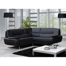 Canapé d'angle design noir marita xl - noir