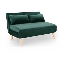 Banquette convertible 2 places en velours vert tonka - vert