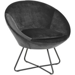 Fauteuil moderne en velours et métal - scott - Gris Anthracite