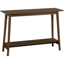 Console scandinave déco bois de noyer. 1 étagère - Décor bois de noyer